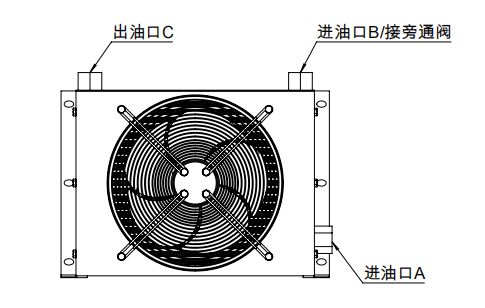 <font color='red'>風(fēng)冷油冷卻器</font>用于回油冷卻時的安裝方式